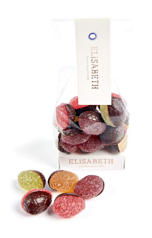 Assortment of chocolate and fruit paste eggs