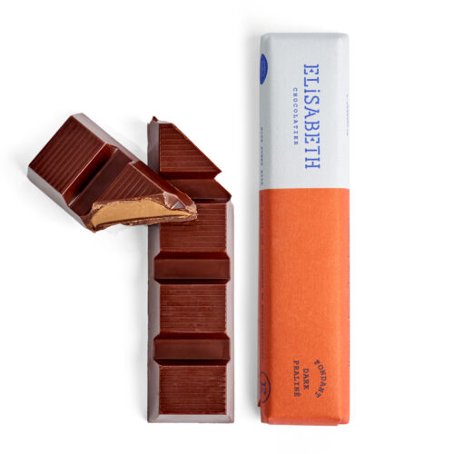 Chocoladereep met pralinévulling - donkere chocolade